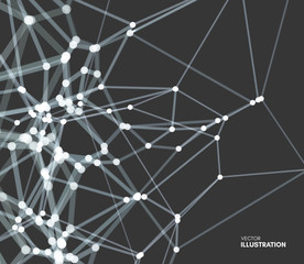 Lattice structure. Science or technology background. Graphic design. 3d grid surface. Abstract vector illustration.