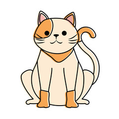 cute cat mascot character vector illustration design