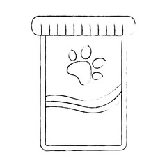 mascot product bottle with paw vector illustration design