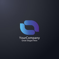 Obraz premium business logo. abstract square round loop shape symbol. vector illustration