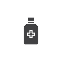 Obraz premium Medicine bottle vector icon. filled flat sign for mobile concept and web design. simple solid icon. Symbol, logo illustration. Pixel perfect vector graphics