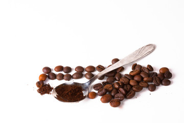 Coffee Grains and Spoon