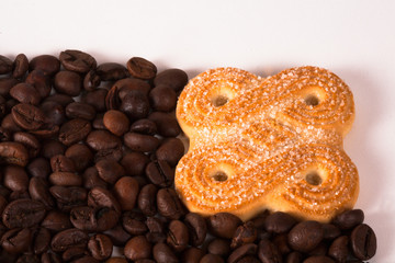 coffee beans and cookies