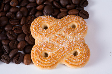 coffee beans and cookies