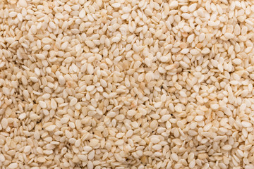 fresh sesame seeds on a rustic background