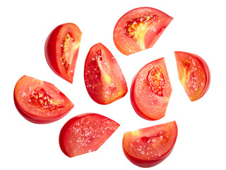 Tomato chunks halved slices salted