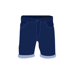 Denim Short Pants Fashion Style Item Illustration