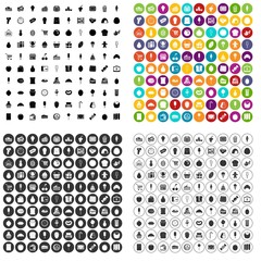100 candy shop icons set vector in 4 variant for any web design isolated on white