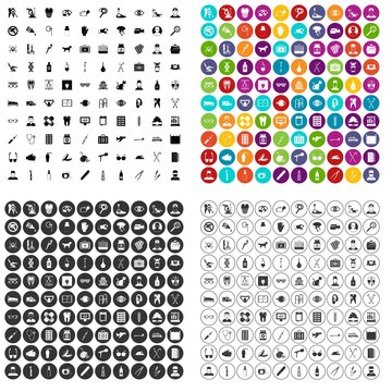 100 care icons set vector in 4 variant for any web design isolated on white