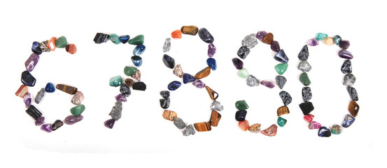 alphabet from color mineral gems
