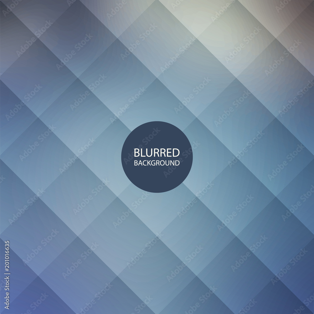 Poster abstract blue background design with blurred image and squares pattern