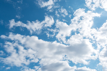beautiful fluffy clouds against a blue sky