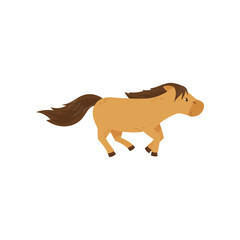 Beautiful brown horse pony jumping vector Illustration on a white background