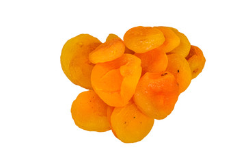 Dried apricots isolated on the white background