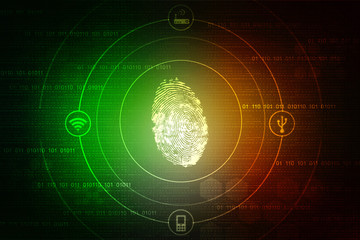 Fingerprint Scanning Technology Concept 2d Illustration
