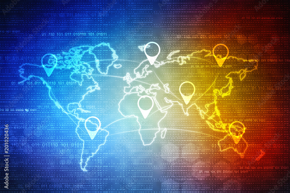 Poster 2d rendering Red map pointer
