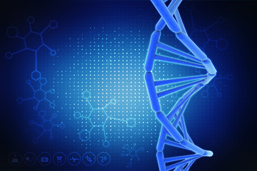 3d render of dna structure, abstract background

