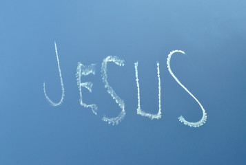 Religious inscription in the sky Jesus.