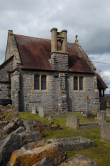 Fototapeta na wymiar Much Wenlock cemetery and chapel in Shropshire, England