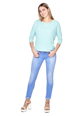 Fototapeta premium beautiful woman in jeans posing