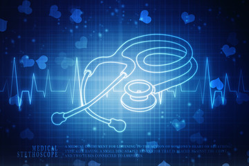 Fototapeta premium 2d rendering stethoscope 