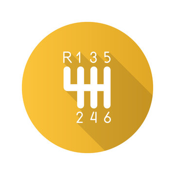 recommend clip art: Gear stick flat design long shadow glyph icon