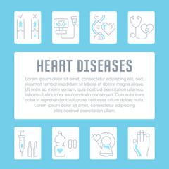 Fototapeta na wymiar Website Banner and Landing Page of Heart Diseases.