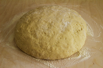 Dough made from white wheat flour.