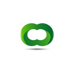 Green infinity logo icon design template vector