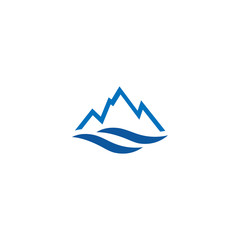 Mountain and water logo icon design template vector