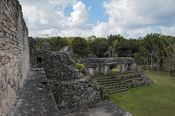 Naklejka premium The ruins of the ancient Mayan city of Kohunlich, Quintana Roo, Mexico