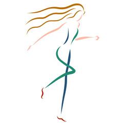 Quickly running young woman, sports