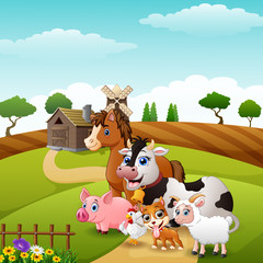 Happy Animals in the farm hills