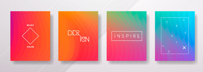 Abstract Fluid, lines and shapes creative templates, cards, color covers set. Geometric design, liquids, shapes. Trendy vector collection.