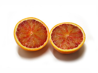 Two halves of red orange