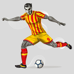 Obraz premium Soccer player with graphic trails