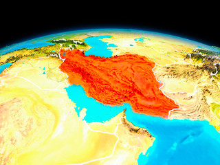 Iran in red
