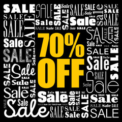 Obraz premium 70% OFF Sale word cloud collage, business concept background