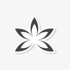 Lotus plant, Lotus silhouette sticker, simple vector icon