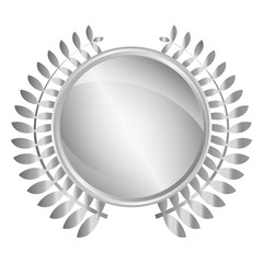 Medaille mit Lorbeeren - silber 3D