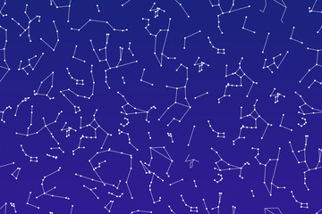 Constellation of stars seamless pattern. blue space background. Universe vector