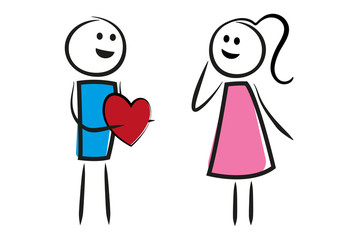 Mann schenkt Frau ein Herz