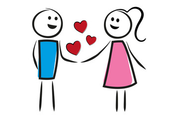 Mann und Frau halten Händchen