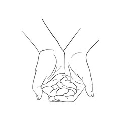 hand drawn woman hands