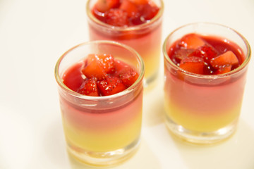  Strawberry mousse in the glass on