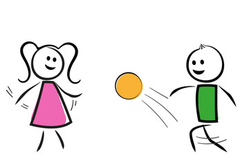 Kinder spielen Fußball