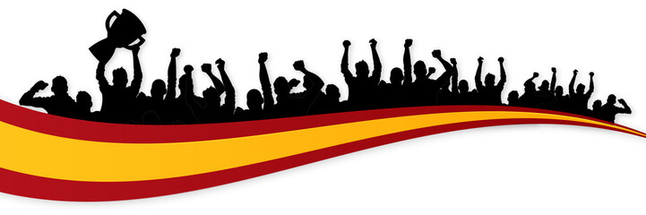 Fans hinter Flagge - Panorama - Spanien © Daniel Berkmann