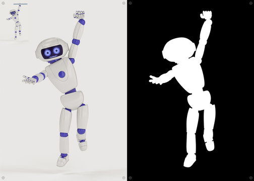 The toy robot weighs with an outstretched hand