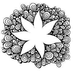 Abstract black line flower