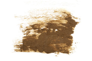 Wet mud isolated on white background, top view